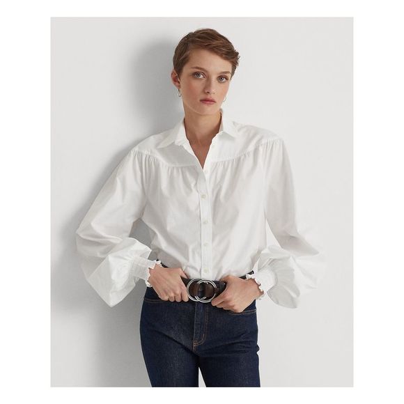 Ralph Lauren Womens Long Sleeve Top White Size M